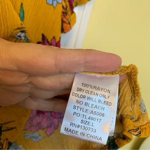 Umgee Yellow Floral Mini Dress - Picture 8 of 8